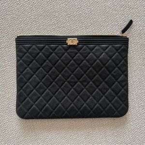 Chanel Quilted Caviar Boy Pouchette
